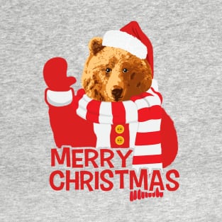 Funny Bear Santa Claus Merry Christmas T-Shirt